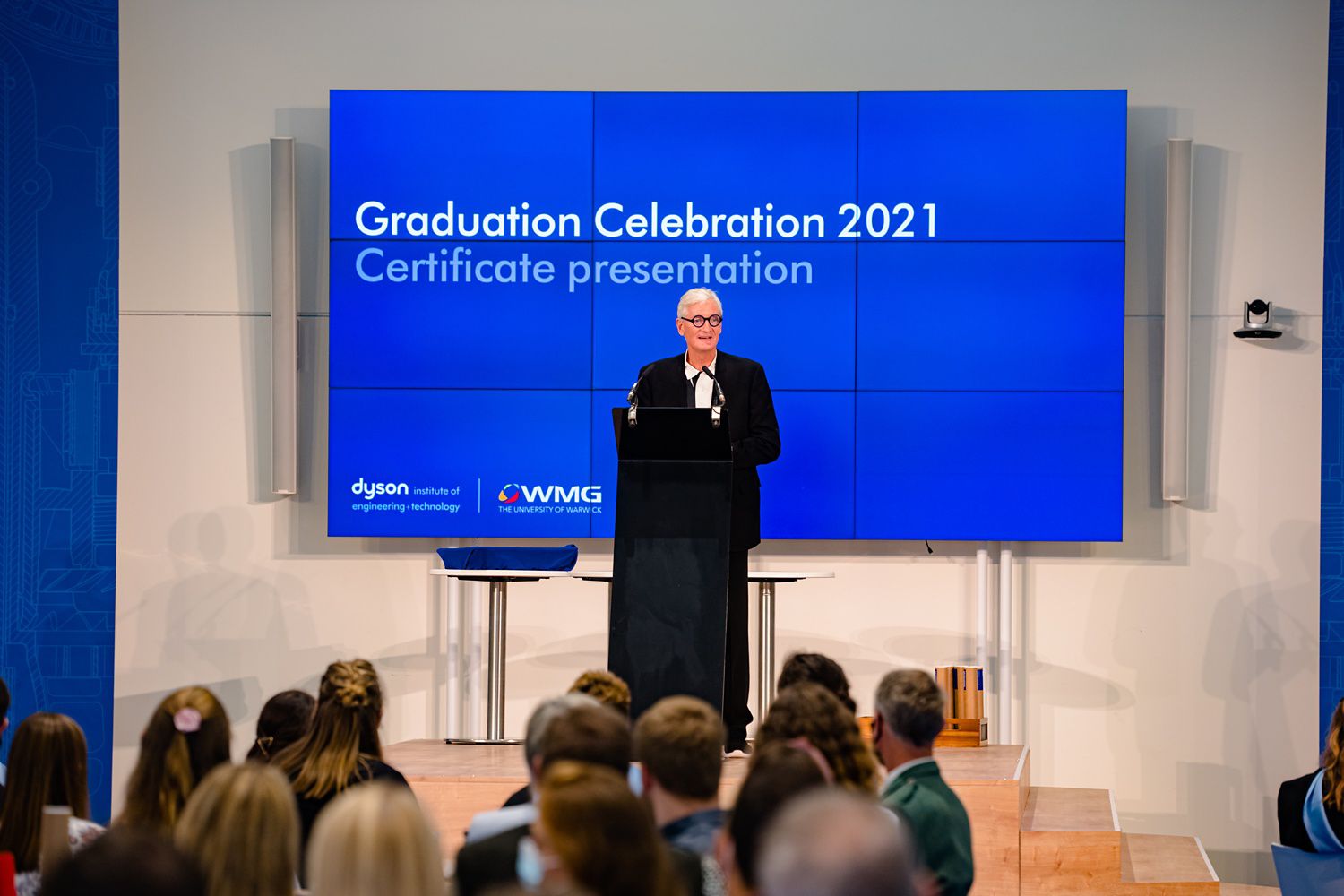 James Dyson speaking at first every Dyson Institute graduation.